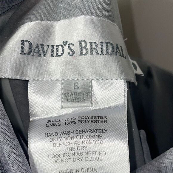 David's Bridal Gray One Shoulder Dress - Picture 5 of 9